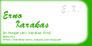 erno karakas business card